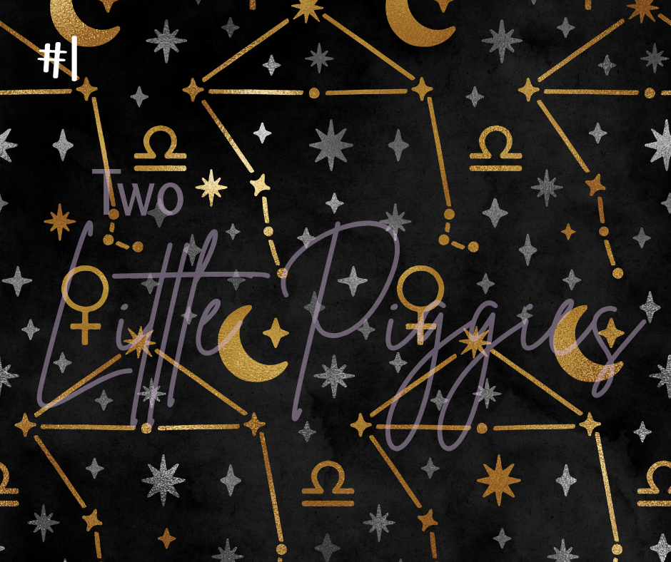 Printed Vinyl - Libra - Black and Gold