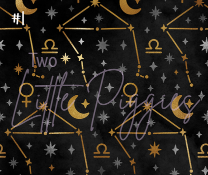 Printed Vinyl - Libra - Black and Gold
