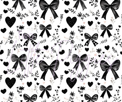 Printed Vinyl - Valentine - Black Bows