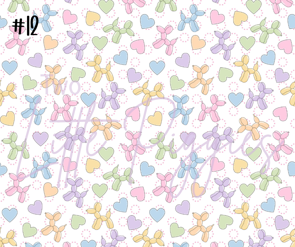 Printed Vinyl - Pastel Balloon Dogs