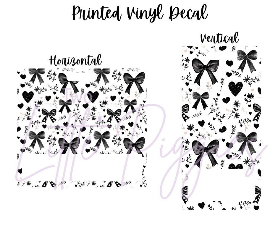 Printed Vinyl - Valentine - Black Bows