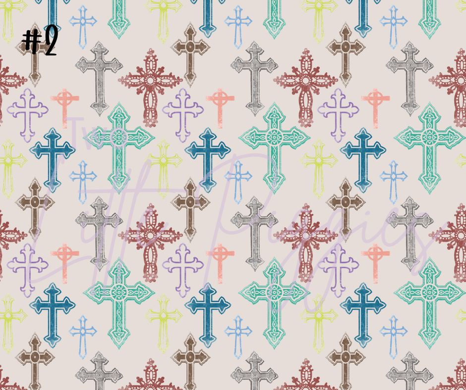 Printed Vinyl - Colorful Crosses