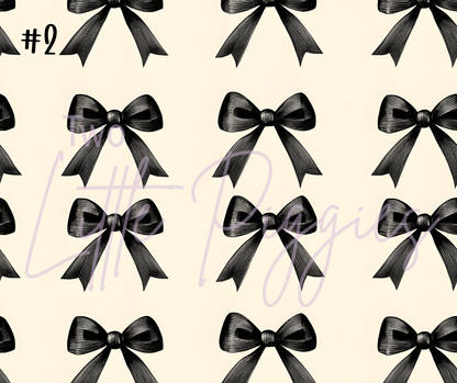 Printed Vinyl - Black and White Bows