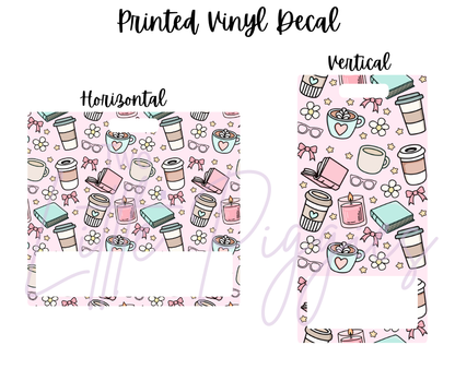 Printed Vinyl - Book and Coffee Girly