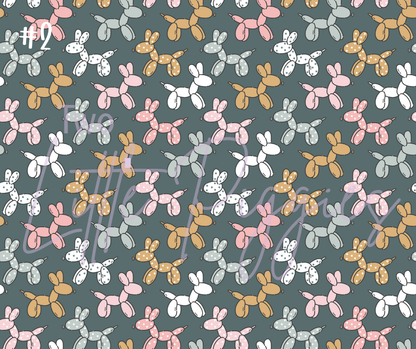 Printed Vinyl - Retro Balloon Dog - Teal