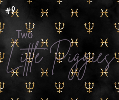 Printed Vinyl - Pisces - Black and Gold