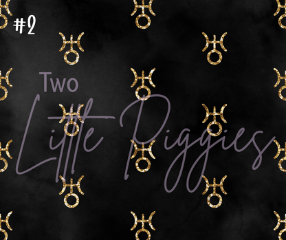 Printed Vinyl - Aquarius - Black and Gold