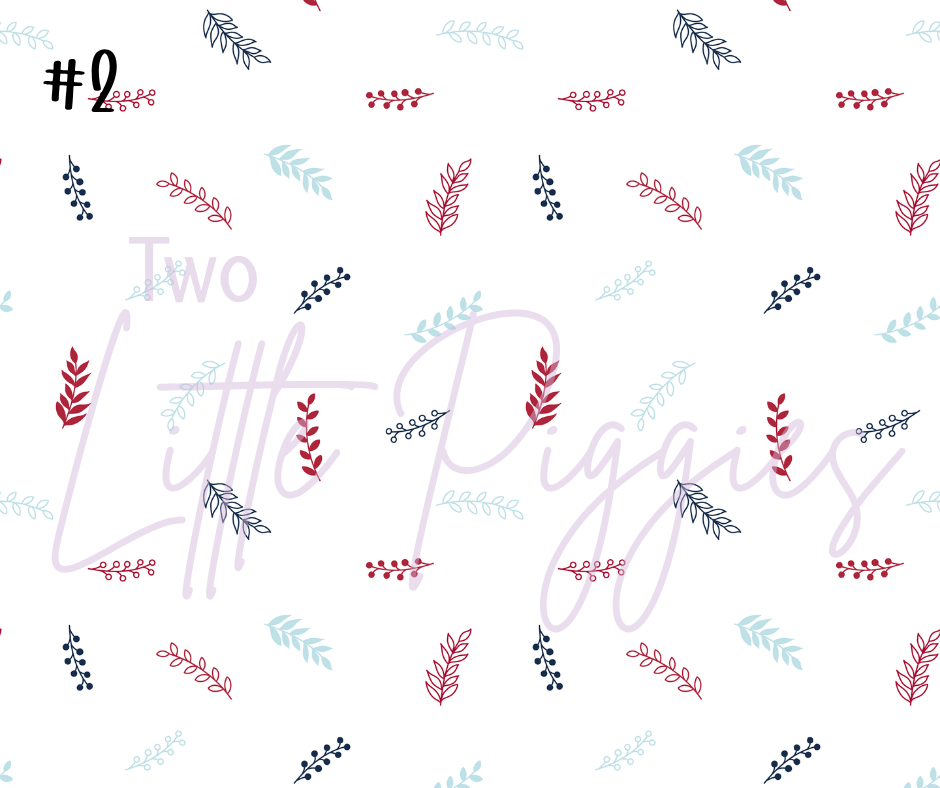 Printed Vinyl - Christmas - Navy and Berry