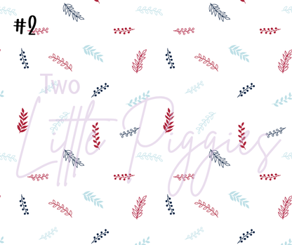 Printed Vinyl - Christmas - Navy and Berry