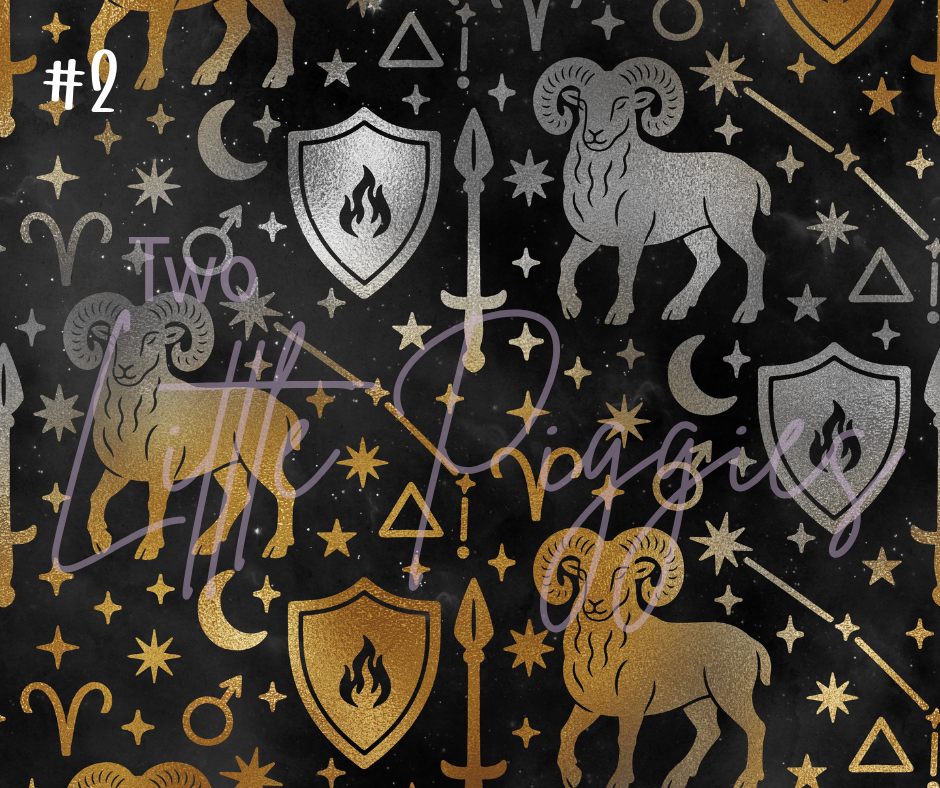 Printed Vinyl - Aries - Black and Gold