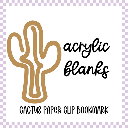 Acrylic Blank - Cactus Boot Paper Clip Bookmark (3pc)