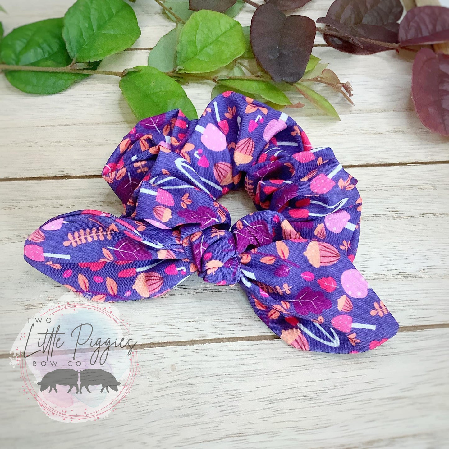 Purple Mushroom Scrunchy