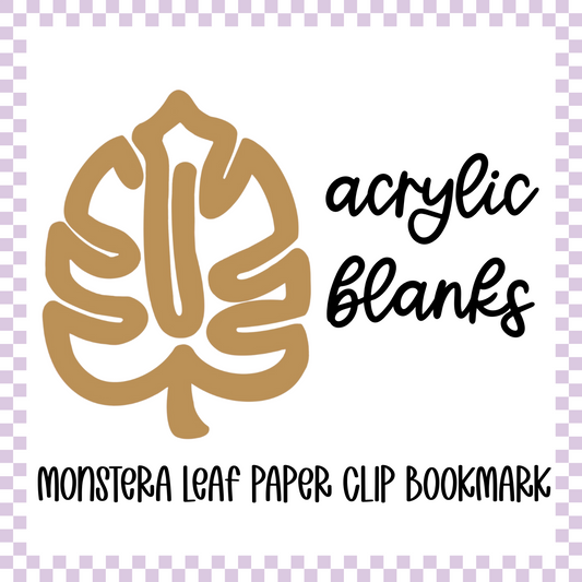 Acrylic Blank - Monstera Leaf Clip Bookmark (3pc)