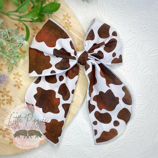 Cow Print (Brown) Hayley Bow