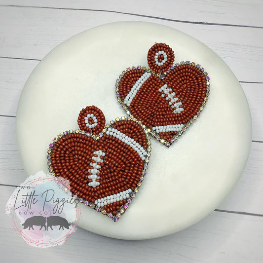 Football Beaded Earrings