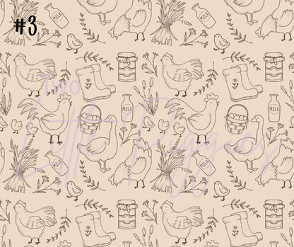 Printed Vinyl - Happy Chickens