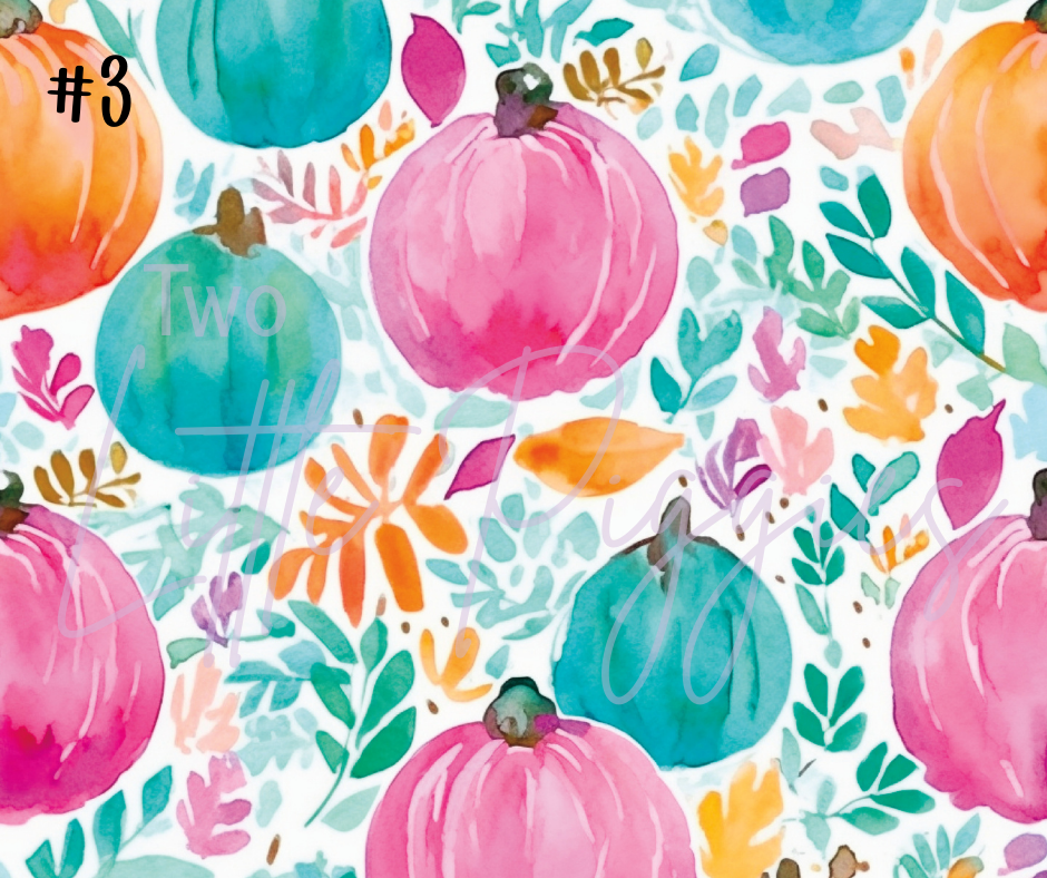 Printed Vinyl - Watercolor Pumpkin