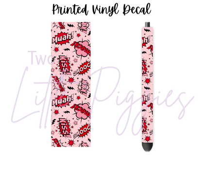 Printed Vinyl - Valentine - Comic Kiss