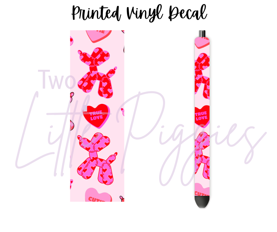 Printed Vinyl - Valentine - Balloon Dogs