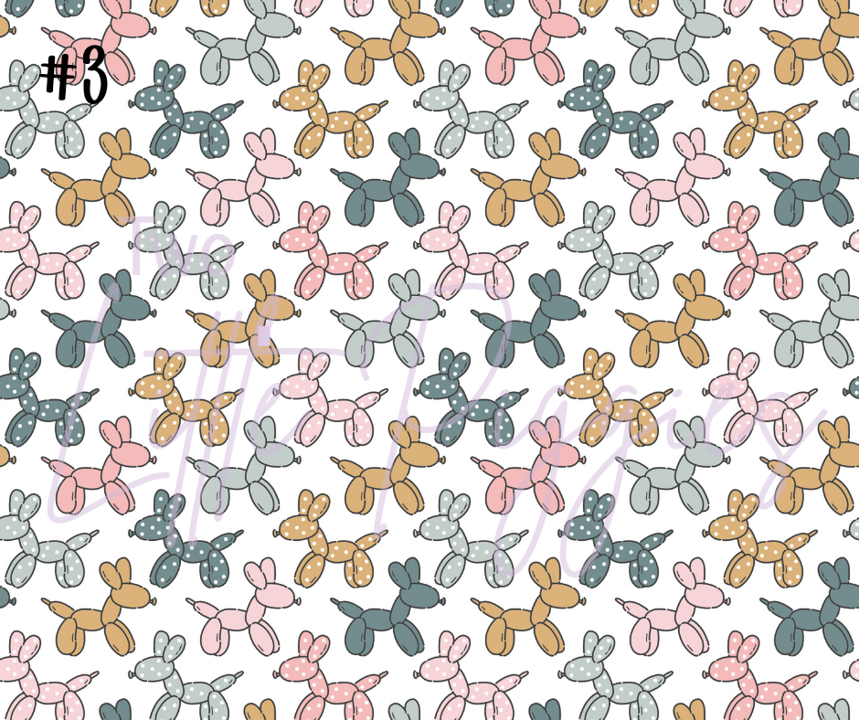 Printed Vinyl - Retro Balloon Dog - Teal