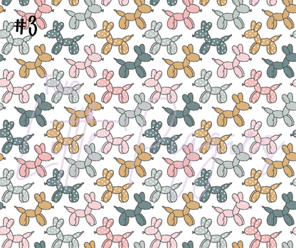 Printed Vinyl - Retro Balloon Dog - Teal