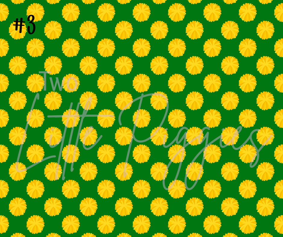 Printed Vinyl - Cheer - Green and Yellow