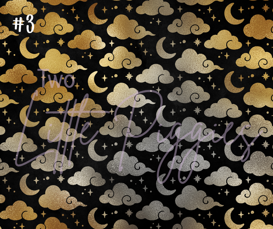 Printed Vinyl - Pisces - Black and Gold