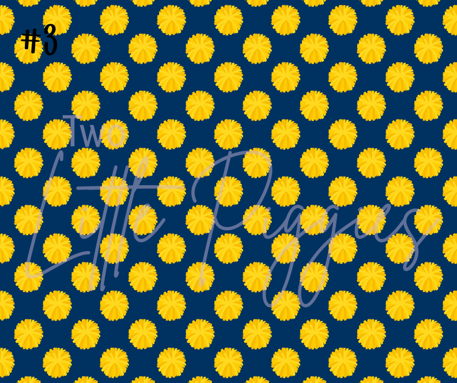 Printed Vinyl - Cheer - Blue and Yellow