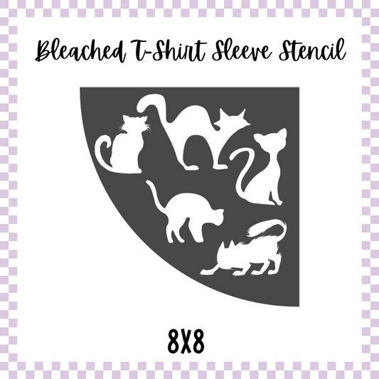 Bleached Tshirt Stencil - Black Cats