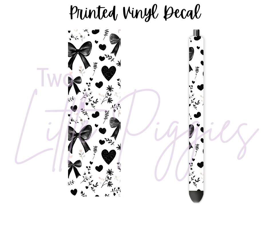 Printed Vinyl - Valentine - Black Bows
