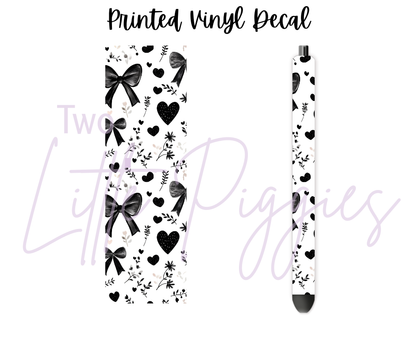 Printed Vinyl - Valentine - Black Bows