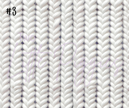 Printed Vinyl - White Knit Texture