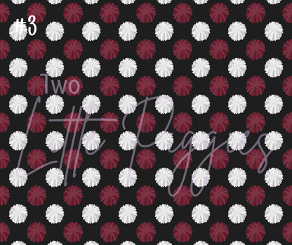 Printed Vinyl - Cheer - Burgundy, White and Black