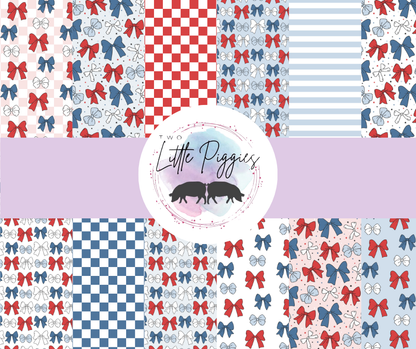 Printed Vinyl - 4th of July Bows Collection