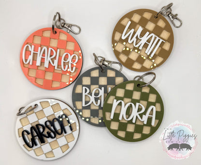 Custom Checkered Keychains