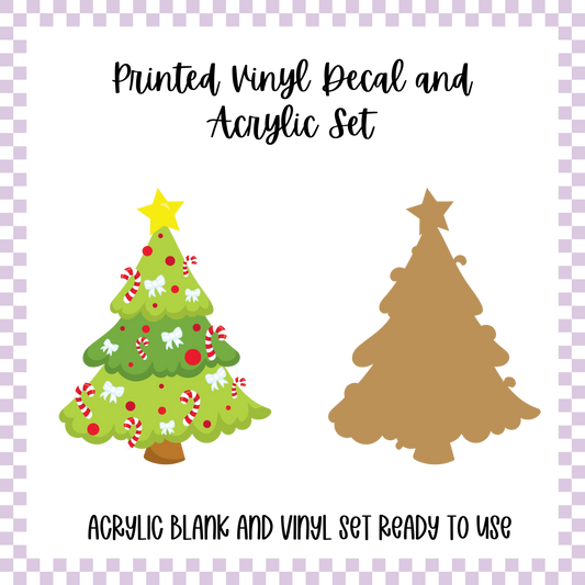 Printed Vinyl and Acrylic Set - Christmas Tree