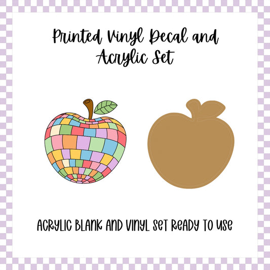 Printed Vinyl and Acrylic Set - Retro Apple
