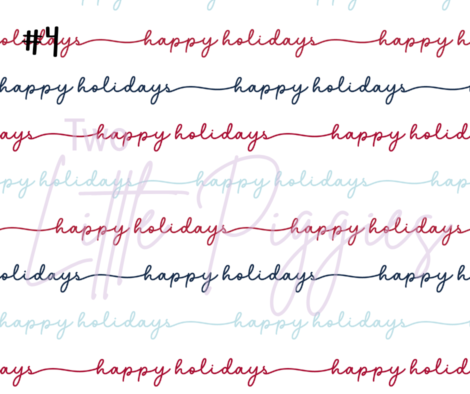 Printed Vinyl - Christmas - Navy and Berry