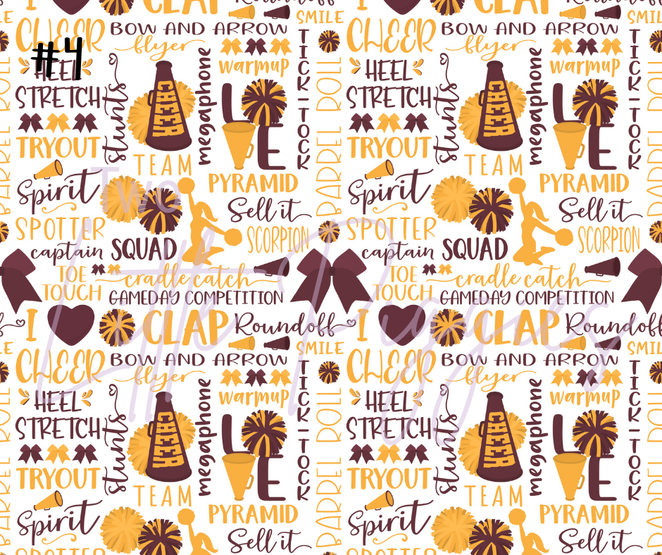 Printed Vinyl - Cheer - Maroon and Gold