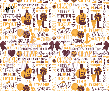 Printed Vinyl - Cheer - Maroon and Gold