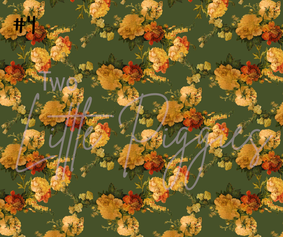 Printed Vinyl - Antique Christmas Flowers