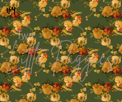 Printed Vinyl - Antique Christmas Flowers