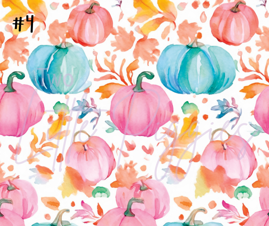 Printed Vinyl - Watercolor Pumpkin