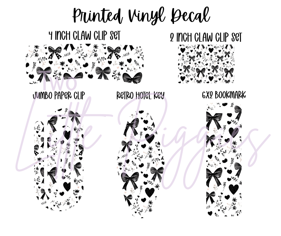 Printed Vinyl - Valentine - Black Bows