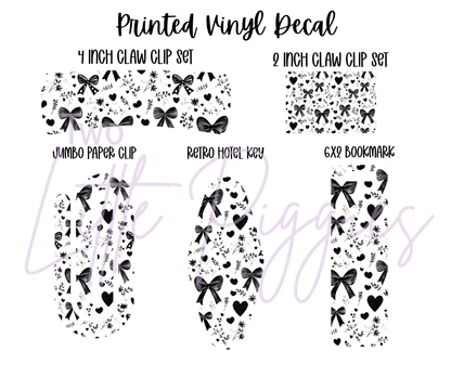 Printed Vinyl - Valentine - Black Bows