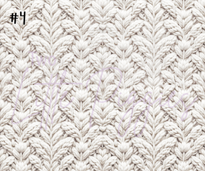 Printed Vinyl - White Knit Texture