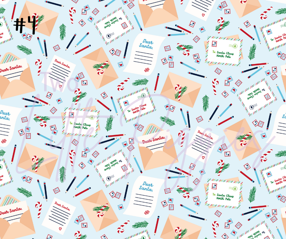 Printed Vinyl - Letters to Santa - Blue