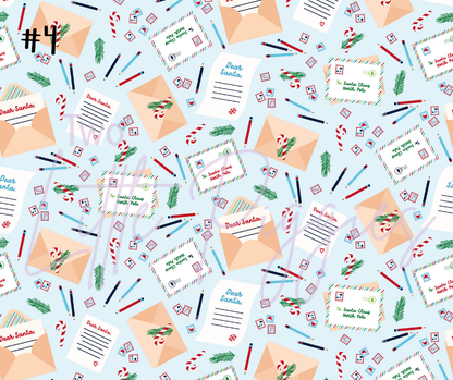 Printed Vinyl - Letters to Santa - Blue