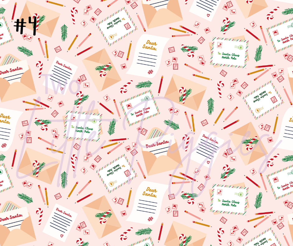 Printed Vinyl - Letters to Santa - Pink