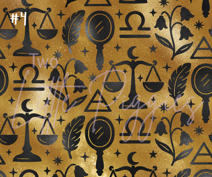 Printed Vinyl - Libra - Black and Gold